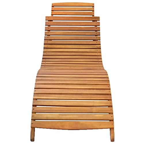 vidaXL Madera Maciza de Acacia Tumbona de Jardín Hamaca Tomar Sol Piscina Diván Patio Terraza Asientos de Exterior Marrón