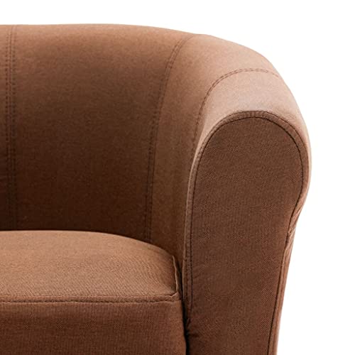 vidaXL Sillón de Tela Mobiliario Decoración para Casa Hogar Diseño Elegante Ergonómico Moderno Robusto Duradero Estable Cómodo Útil Marrón 70x56x66cm