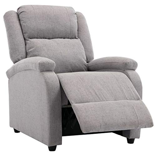 vidaXL Sillón reclinable para TV de tela gris claro