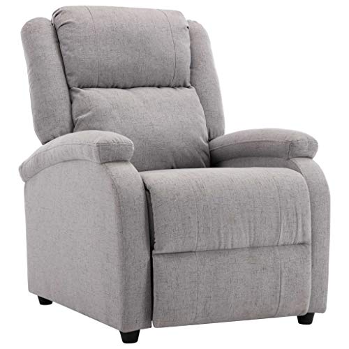 vidaXL Sillón reclinable para TV de tela gris claro