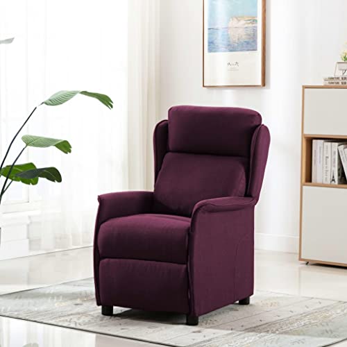 vidaXL Sillón Reclinable TV Reposapiés Respaldo Ajustable Silla Asiento Salón Oficina Relax Mueble Elevador Ergonómico Cómoda de Tela Morado