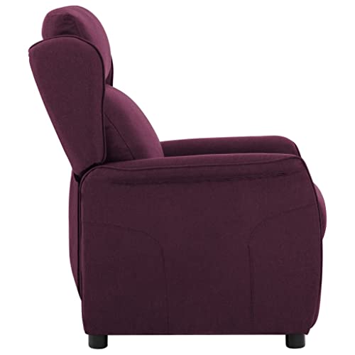 vidaXL Sillón Reclinable TV Reposapiés Respaldo Ajustable Silla Asiento Salón Oficina Relax Mueble Elevador Ergonómico Cómoda de Tela Morado