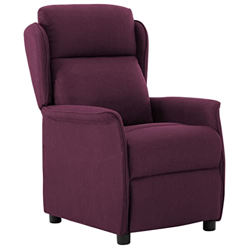 vidaXL Sillón Reclinable TV Reposapiés Respaldo Ajustable Silla Asiento Salón Oficina Relax Mueble Elevador Ergonómico Cómoda de Tela Morado