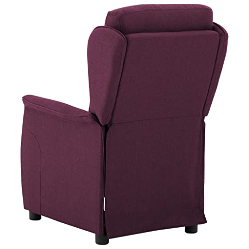 vidaXL Sillón Reclinable TV Reposapiés Respaldo Ajustable Silla Asiento Salón Oficina Relax Mueble Elevador Ergonómico Cómoda de Tela Morado