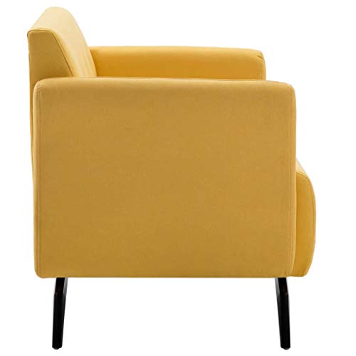 vidaXL Sofá 2 Plazas Tapizado Tela 115x60x67cm Amarillo Silla Asiento Sillón