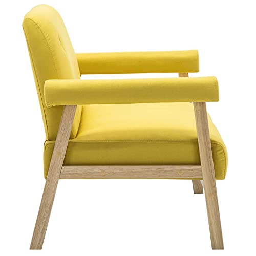 vidaXL Sofá de 2 Plazas Tela Amarillo Sillón Asiento Silla Mueble Mobiliario