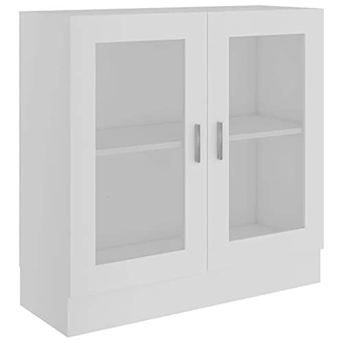 vidaXL Vitrina Armario de Libros Estantería Estante Soporte Almacenamiento Oficina Hogar Decoración de Aglomerado Blanco 82,5x30,5x185,5 cm