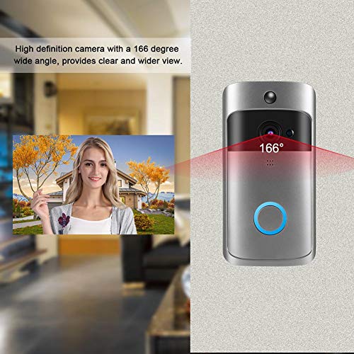 Video Timbre, HD Inteligente Wifi Video Intercomunicador Timbre inalámbrico Sistema de acceso de interfono Cámara de puerta con comunicación bidireccional, práctico