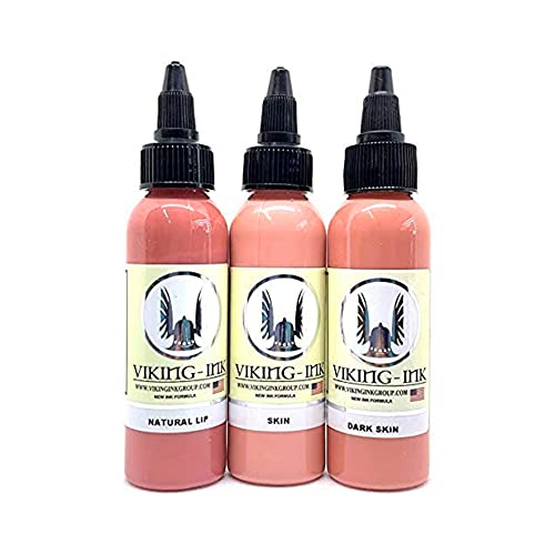 VIKING INK Kit Tinta Skin 1oz (30ml) de tatuaje - 3 Units