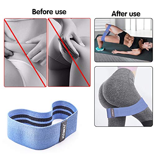 VIMOV Bandas de Resistencia de Tela Booty Bands, 3 Niveles Bandas Elasticas Musculacion, Bandas Antideslizantes para Piernas y Glúteos