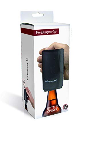 Vin Bouquet FID 018 - Abrebotellas Automatico, Abrechapas, Negro, 8 x 21.5 x 5.6 cm