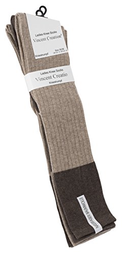 Vincent Creation® 3 pares de Rodilla alta calcetines para mujer con algodón extra fino