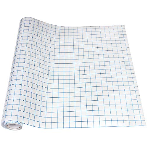 Vinilo Transferencia con Cuadrícula de Alineación Azul, Rollo de Cinta de Transferencia Para Tazas y Decoraciones de 12 pulgadas x 9,84 pies (30 cm x 300 cm)