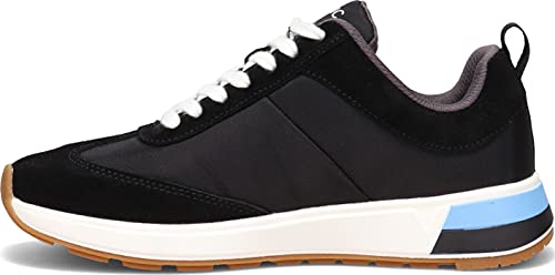 Vionic Zapatillas casuales Curran con cordones de apoyo para mujer que incluyen comodidad en tres zonas con soporte de arco de plantilla ortopédica, tenis para mujer, Gamuza de nailon negro, 40 EU