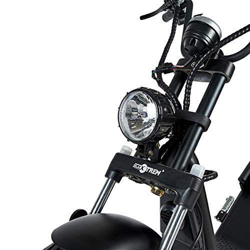 VIRTUE Moto eléctrica Matriculable Scooter de 1200w batería de 60v 20Ah Caigiees Chopper City Coco matricula Color Negro