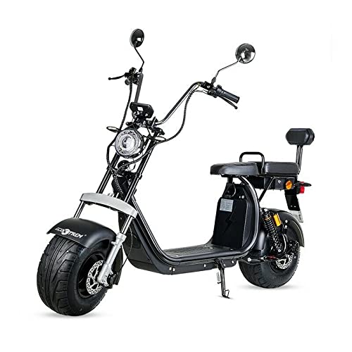 VIRTUE Moto eléctrica Matriculable Scooter de 1500w batería de 60v 20Ah Caigiees Chopper City Coco matricula Color Negro