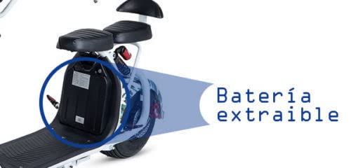 VIRTUE Moto eléctrica Matriculable Scooter de 1500w batería de 60v 20Ah Caigiees Chopper City Coco matricula Color Negro