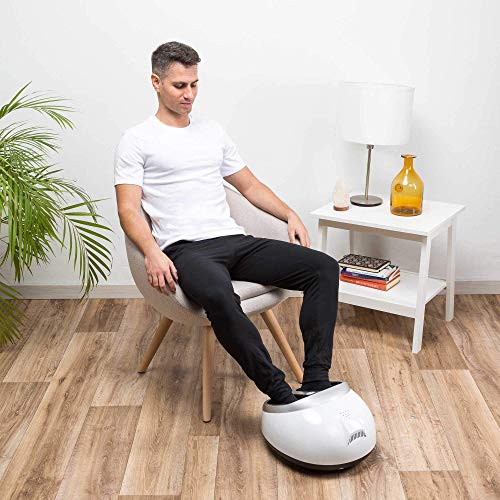 VITALZEN® MINI Masajeador de pies - Blanco (nuevo modelo 2021) - Masaje multifuncional 360° - Presoterapia - Reflexoterapia - Termoterapia - Alivio de dolor y tensión en pies cansados