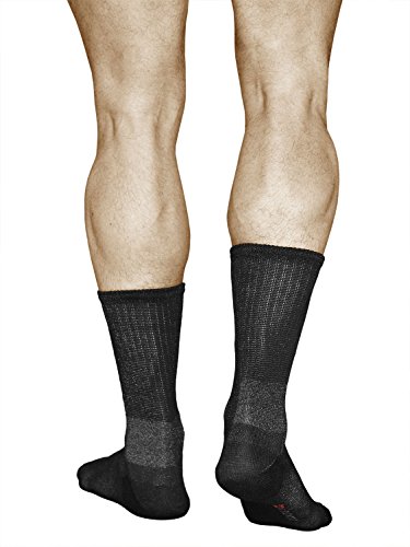 vitsocks Calcetines Puño Ancho Diabéticos Hombre, 12% Plata Antibacterianos Pies Sensibles, negro, 42-43