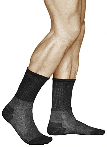 vitsocks Calcetines Puño Ancho Diabéticos Hombre, 12% Plata Antibacterianos Pies Sensibles, negro, 42-43