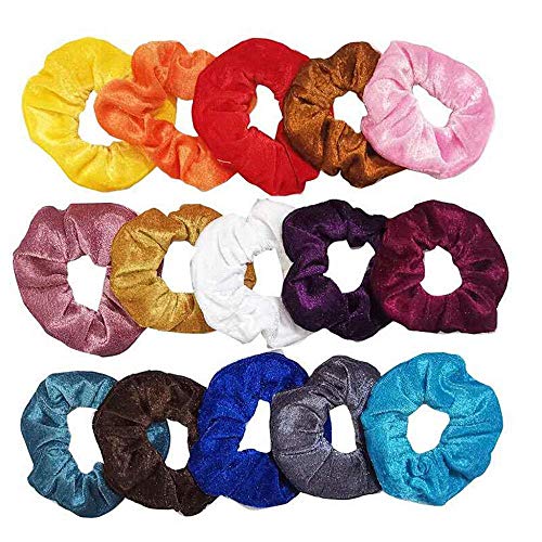 VJGOAL Gomas del pelo de Estiramiento Terciopelo Coletero Color Sólido para Mujeres Niñas Gomas pelo Mercadona 9/15/20/41/46 PC