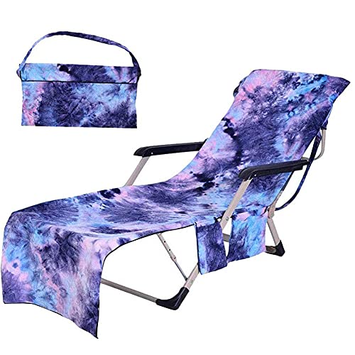 VNFWLDM Cubierta De Silla De Playa, Silla De Playa Towel Piscina Cubierta De Silla con Bolsillos Microfibra Patio Chaise Lounge Sillón Cubierta para Tomar El Sol Cubierta De Silla De Playa,C