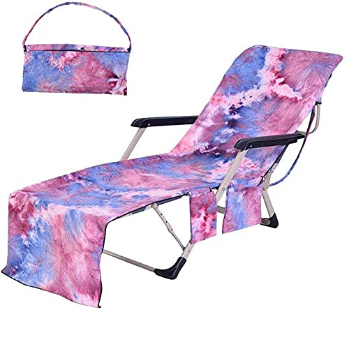 VNFWLDM Cubierta De Silla De Playa, Silla De Playa Towel Piscina Cubierta De Silla con Bolsillos Microfibra Patio Chaise Lounge Sillón Cubierta para Tomar El Sol Cubierta De Silla De Playa,A