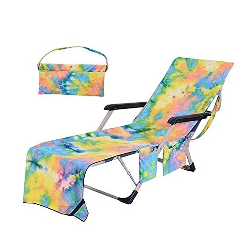 VNFWLDM Cubierta De Silla De Playa, Silla De Playa Towel Piscina Cubierta De Silla con Bolsillos Microfibra Patio Chaise Lounge Sillón Cubierta para Tomar El Sol Cubierta De Silla De Playa,D