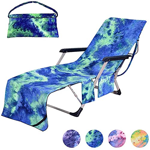 VNFWLDM Cubierta De Silla De Playa, Silla De Playa Towel Piscina Cubierta De Silla con Bolsillos Microfibra Patio Chaise Lounge Sillón Cubierta para Tomar El Sol Cubierta De Silla De Playa,B