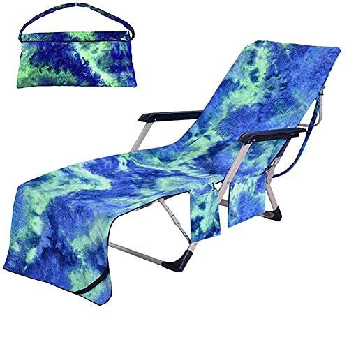 VNFWLDM Cubierta De Silla De Playa, Silla De Playa Towel Piscina Cubierta De Silla con Bolsillos Microfibra Patio Chaise Lounge Sillón Cubierta para Tomar El Sol Cubierta De Silla De Playa,B