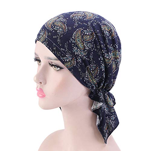 Vobony Mujer Gorros Oncologicos Dormir Suave Moda Pañuelo de Cabeza Algodón Pañuelo Turbante de Quimio Gorra Beanie para Pèrdida de Pelo Cáncer Chemo Noche