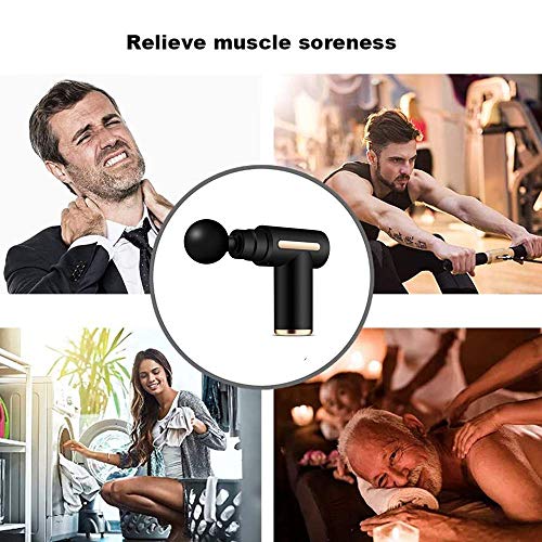 VOKY Pistola de Masaje Muscular,LCD Display Masajeador de Músculos de Tejido Profundo,6 Niveles Ajustables,4 Cabezales de Masaje,3200 RPM,Ultra Silenciosos para Relajación Fatiga, Ideal para Gimnasio