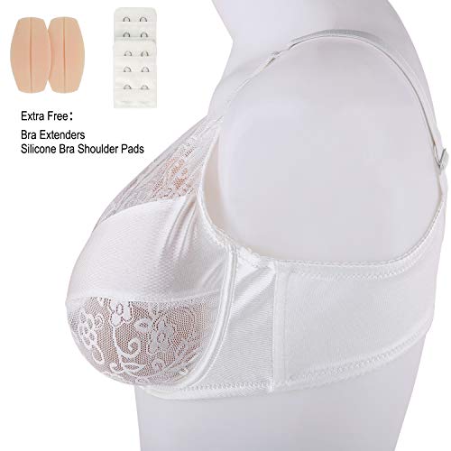 Vollence  40/90 Sujetador Especial con Bolsillo para prótesis de mastectomía de Silicona Crossdresser - Blanco