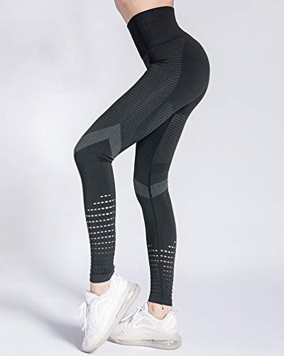 Voqeen Leggings Deportivos Mujer Cintura Alta Pantalones De Yoga De Malla para Running Training Fitness Estiramiento y Pilates