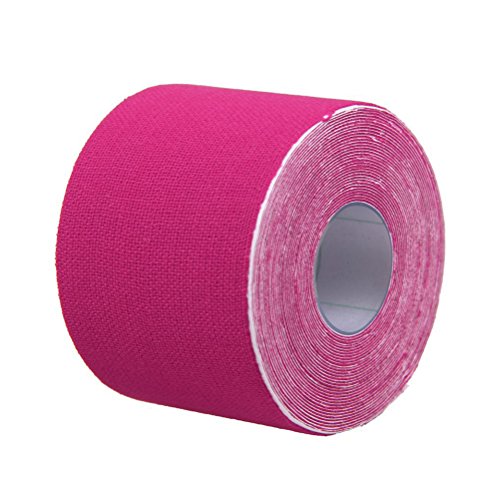 VORCOOL Deportes Cinta de Kinesiología Atlética Deportes Adhesivo de Alivio del Dolor 5CM x 5M (Pink)