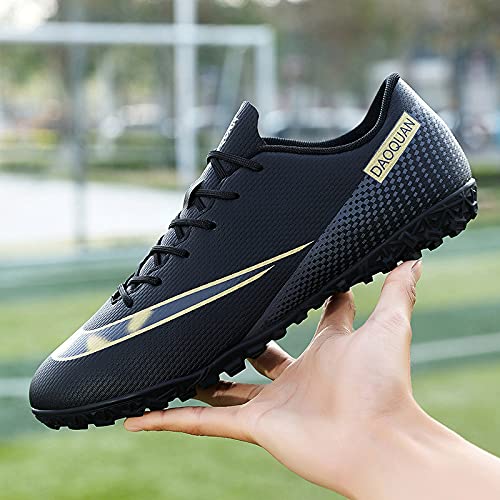 VTASQ Zapatos de fútbol para niños Entrenamiento al Aire Libre Zapatos de fútbol Ligeros Resistentes al Desgaste para Adolescentes Zapatos de fútbol de Verano Primavera para niños Negro 36 EU