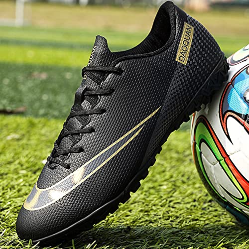 VTASQ Zapatos de fútbol para niños Entrenamiento al Aire Libre Zapatos de fútbol Ligeros Resistentes al Desgaste para Adolescentes Zapatos de fútbol de Verano Primavera para niños Negro 36 EU