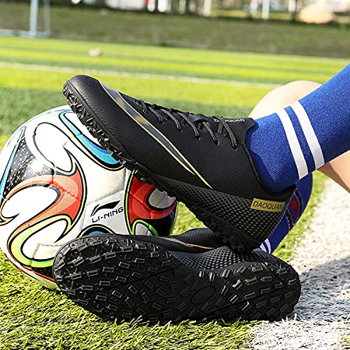 VTASQ Zapatos de fútbol para niños Entrenamiento al Aire Libre Zapatos de fútbol Ligeros Resistentes al Desgaste para Adolescentes Zapatos de fútbol de Verano Primavera para niños Negro 36 EU