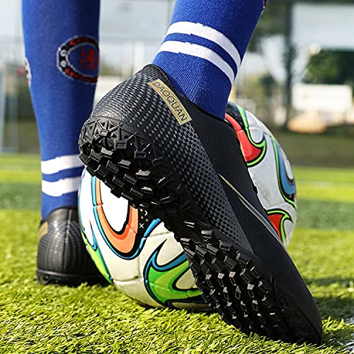 VTASQ Zapatos de fútbol para niños Entrenamiento al Aire Libre Zapatos de fútbol Ligeros Resistentes al Desgaste para Adolescentes Zapatos de fútbol de Verano Primavera para niños Negro 36 EU