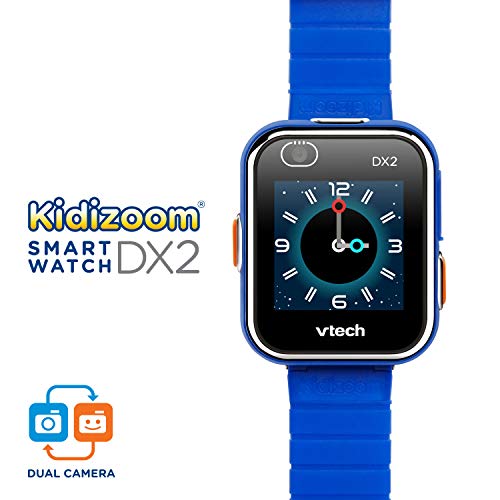 VTech - Kidizoom Smart Watch DX2, Reloj inteligente para niños, doble cámara de fotos, vídeos, juegos, color Azul, Versión ESP (80-193822)