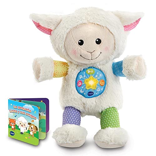 VTech-La pequeña Linda Musical Peluche bebé Interactivo, con Cuentos, Historias y Canciones Que desarrollan el lenguaje y la estimulación Visual y auditiva, Multicolor (3480-506722)