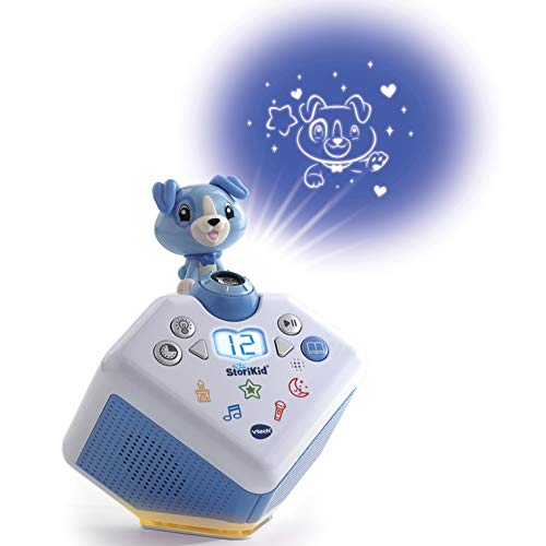 VTech - StoriKid cuentacuentos con proyector, escucha historias, poemas o canciones acompañadas de una proyección, graba tu propia historia, temporizador, luz de noche, color blanco/azul (80-608077)