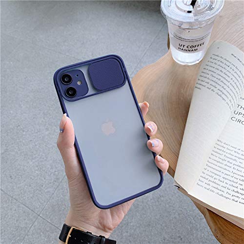 VUTR Funda para iPhone 12/12 Pro antigolpes Funda de Silicona Protectora Negro Satinado [Protector cámaras Deslizante] para iPhone 12/12 Pro de Apple (2020) - Azul