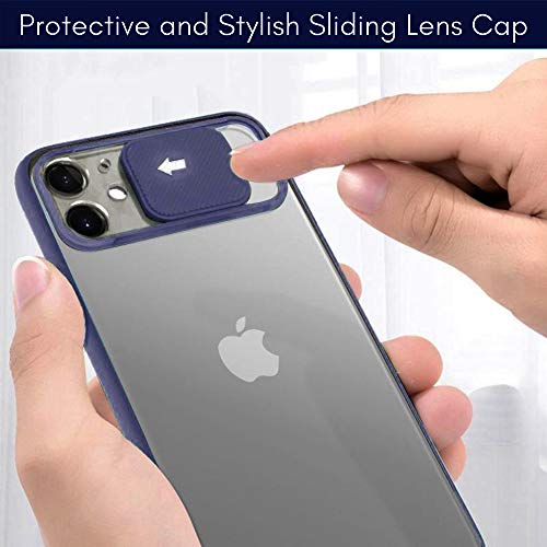 VUTR Funda para iPhone 12/12 Pro antigolpes Funda de Silicona Protectora Negro Satinado [Protector cámaras Deslizante] para iPhone 12/12 Pro de Apple (2020) - Azul