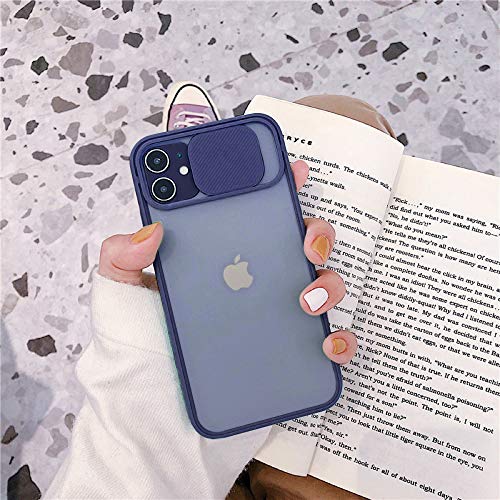 VUTR Funda para iPhone 12/12 Pro antigolpes Funda de Silicona Protectora Negro Satinado [Protector cámaras Deslizante] para iPhone 12/12 Pro de Apple (2020) - Azul