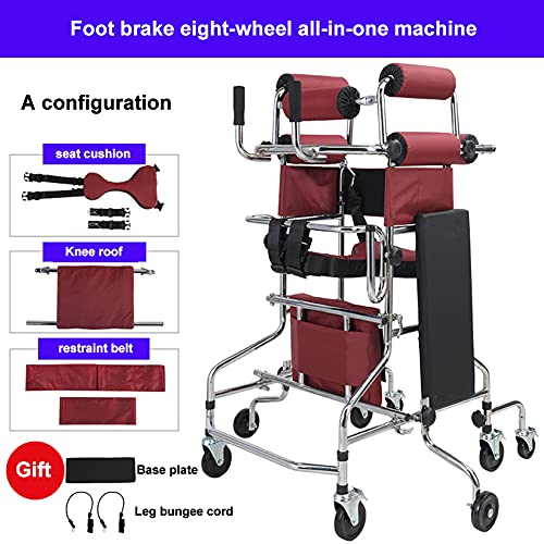 Walker Aid Para Personas Mayores Con 8 Ruedas, Marco De Entrenamiento De Rehabilitación Para Adultos, Andador Para Discapacitados, Altura Ajustable, Adecuado Para Personas De 150-180 Cm,Footbrake a