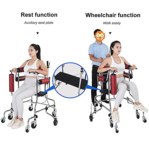 Walker Aid Para Personas Mayores Con 8 Ruedas, Marco De Entrenamiento De Rehabilitación Para Adultos, Andador Para Discapacitados, Altura Ajustable, Adecuado Para Personas De 150-180 Cm,Footbrake a