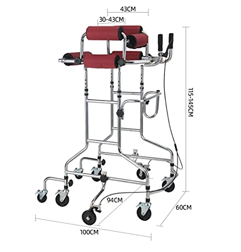 Walker Aid Para Personas Mayores Con 8 Ruedas, Marco De Entrenamiento De Rehabilitación Para Adultos, Andador Para Discapacitados, Altura Ajustable, Adecuado Para Personas De 150-180 Cm,Footbrake a