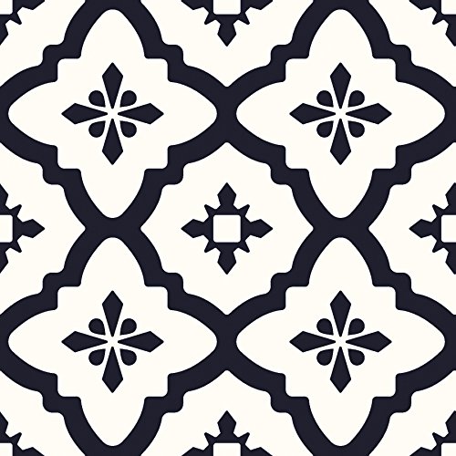 WallPops FP2480 Comet - Azulejos de suelo (10 unidades), color negro