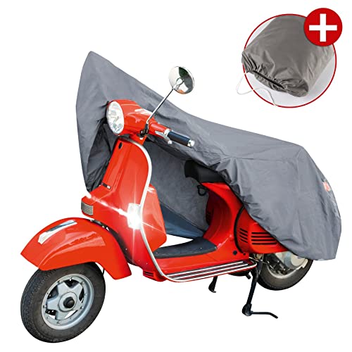 WALSER 41088 Garaje para Motos Scooter Tamaño S Hoja de Cubierta de PVC - 185 x 90 x 110 cm Gris Cubierta de la Motocicleta